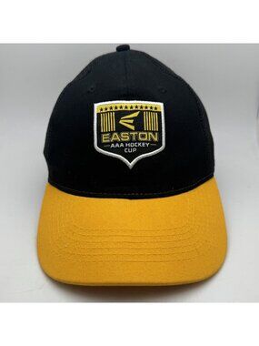 Easton AAA Hockey Cup Trucker Hat Black Yellow Adjustable Cap Showcase Apparel